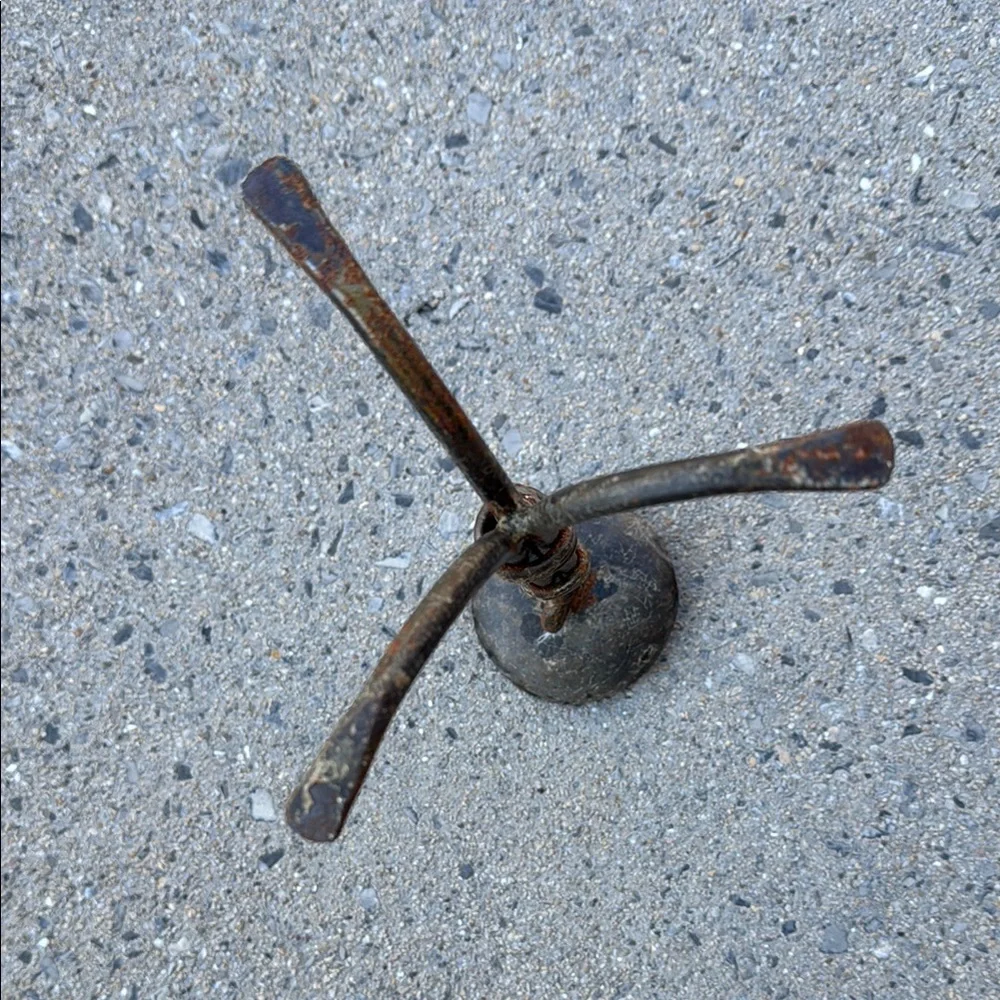 Rustic cast Iron Candle Holder, handmade with aged patina, heavy weight